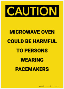 Caution: Microwave Oven Could be Harmful to Persons Wearing Pacemakers Portrait - Label