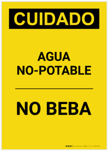 Caution: Non Potable Water Do Not Drink Spanish Portrait - Label