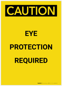Caution: PPE Eye Protection Required Portrait - Label