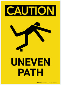 Caution: Uneven Path Portrait - Label