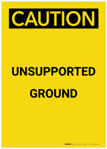 Caution: Unsupported Ground Portrait - Label