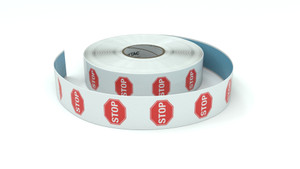 Traffic: Stop Icon - Inline Printed Floor Marking Tape Traffic: Stop Icon - Inline Printed Floor Marking Tape