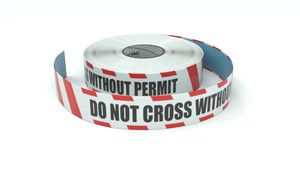 Restricted Area: Do Not Cross Without Permit - Inline Printed Floor Marking Tape