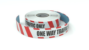 Restricted Area: One Way Traffic Only - Inline Printed Floor Marking Tape