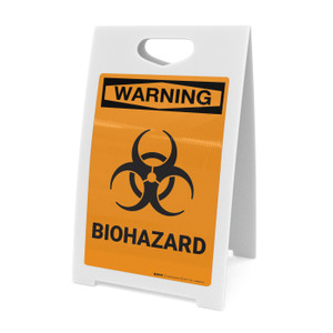Warning: Biohazard with Icon - A-Frame Sign Warning: Biohazard with Icon - A-Frame Sign