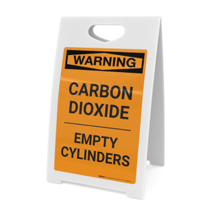 Warning: Carbon Dioxide - Empty Cylinders - A-Frame Sign