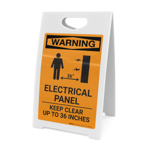 Warning: Electrical Panel - Keep Clear 36 Inches With Graphic - A-Frame Sign
