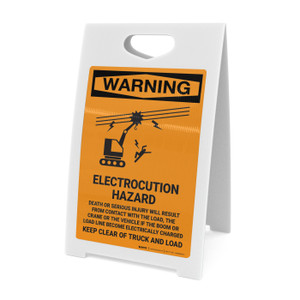 Warning: Electrocution Hazard Serious Injury Will Result - A-Frame Sign