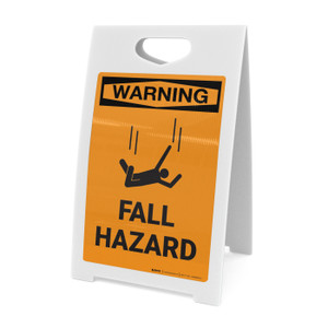 Warning: Fall Hazard with Icon - A-Frame Sign