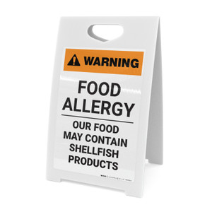 Warning: Food Allergy - Food May Contain Shellfish Products - A-Frame Sign