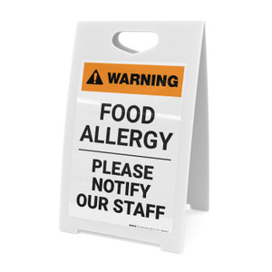 Warning: Food Allergy - Please Notify Our Staff - A-Frame Sign