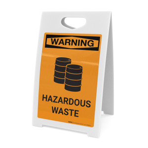 Warning: Hazardous Waste With Graphic - A-Frame Sign