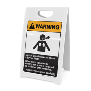 Warning: Carbon Dioxide Gas Can Cause Injury or Death ANSI - A-Frame Sign
