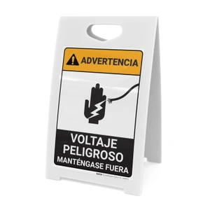 Warning: Hazardous Voltage - Keep Away Spanish ANSI - A-Frame Sign