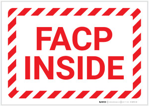FACP Inside with Hazard Border Landscape - Label