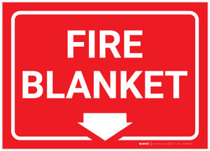 Fire Blanket with Arrow Landscape - Label