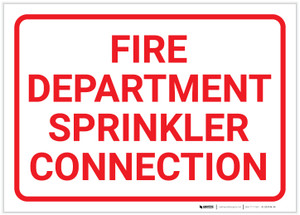 Fire Department Sprinkler Connection White Landscape - Label