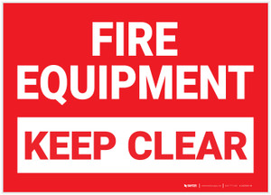 Fire Equipment/Keep Clear Landscape - Label