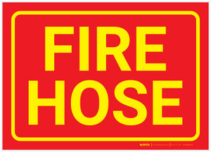 Fire Hose Red/Yellow Landscape - Label
