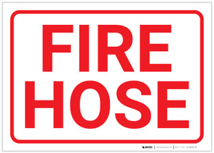 Fire Hose White Landscape - Label