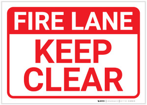 Fire Lane Keep Clear Landscape - Label