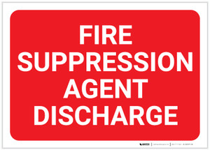 Fire Suppression Agent Discharge Landscape - Label