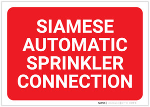 Siamese Automatic Sprinkler Connection Red Landscape - Label