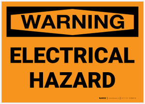 Warning: Electrical Hazard - Label