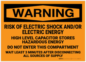 Warning: Risk of Electric Shock and/or Electric Energy - Label