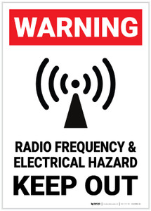 Warning: Radio Frequency and Electrical Hazard - Label