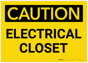 Caution: Electrical Closet - Label