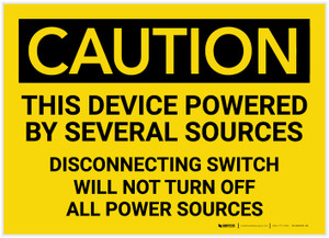 Caution: This Device Powered by Several Sources - Label