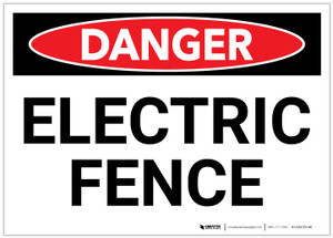 Danger: Electric Fence - Label