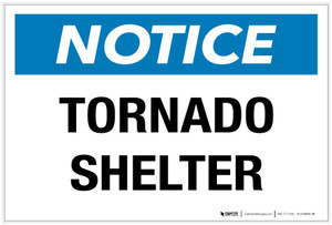 Notice: Tornado Shelter - Label