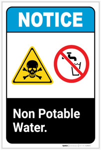 Notice: Non Potable Water Portrait ANSI - Label