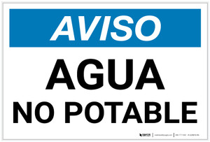 Notice: Non Potable Water - Spanish - Label