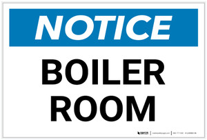 Notice: Boiler Room - Label