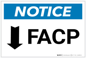 Notice: FACP Down Arrow - Label