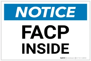 Notice: FACP Inside - Label