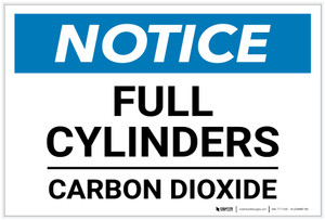 Notice: Full Cylinders Carbon Dioxide - Label