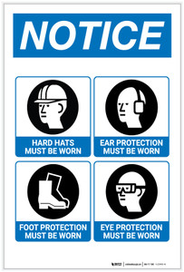 Notice: PPE Must be Worn Job Site - Label