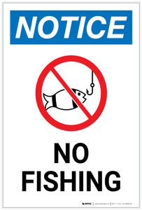 Notice: No Fishing with Icon Portrait - Label