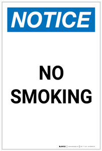 Notice: No Smoking Portrait - Label