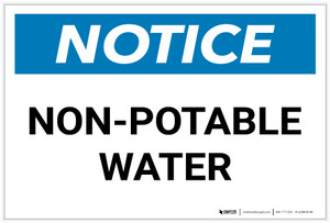 Notice: Non-Potable Water Landscape - Label