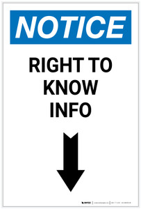 Notice: Right to Know Info Arrow Down - Label