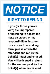 Notice: Right To Refund - Label