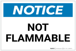 Notice: Not Flammable Landscape - Label