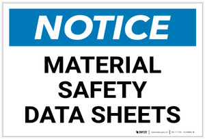 Notice: Material Safety Data Sheets Landscape - Label