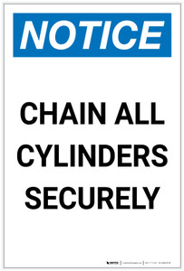 Notice: Chain All Cylinders Securely Portrait - Label