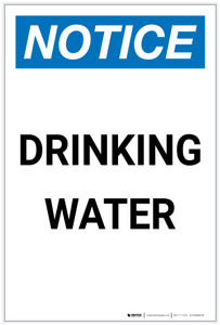 Notice: Drinking Water Portrait - Label